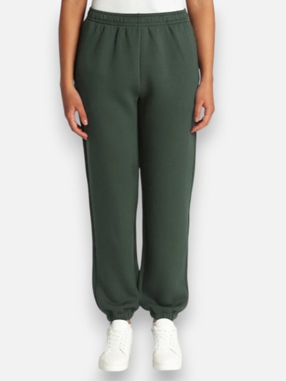 Lazypants double knit fleece jogger pants dark green women's size M NWT
